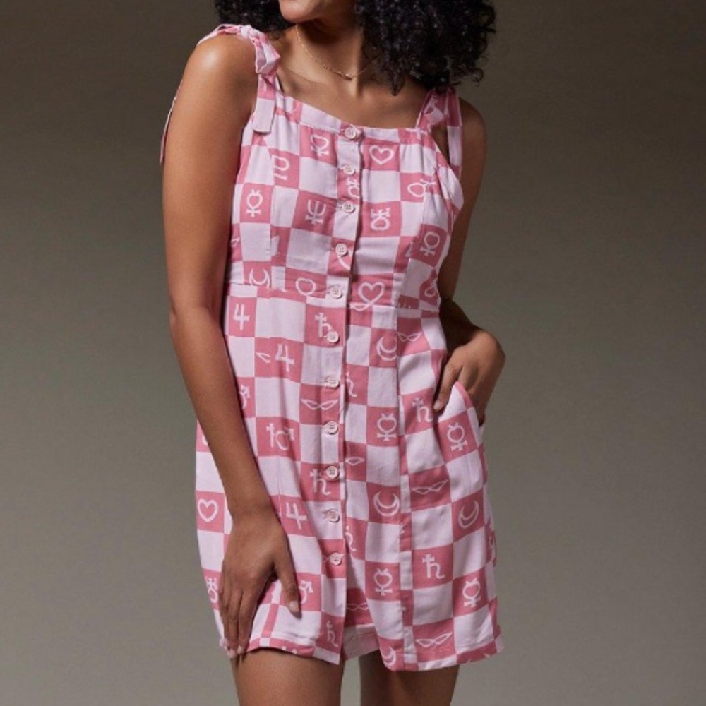 Pretty Guardian Sailor Moon Checkered‎ Symbols Tank Dress Boxlunch Exclusive